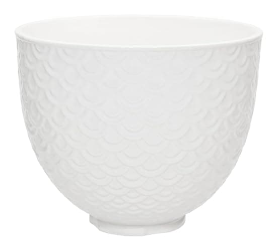 KitchenAid 5 Quart Ceramic Bowl for all 4.5-5 Quart Tilt-Head Stand Mixers KSM2CB5TWM, White Mermaid lace - Image 1