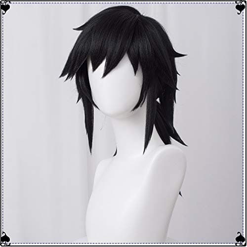 LABEAUTÉ Anime Black Cosplay Wigs for Giyuu Short Wig Halloween Wig Character Wig Cosplay Clothes for Demon Slayer: Kimetsu no Yaiba thumbnail 7