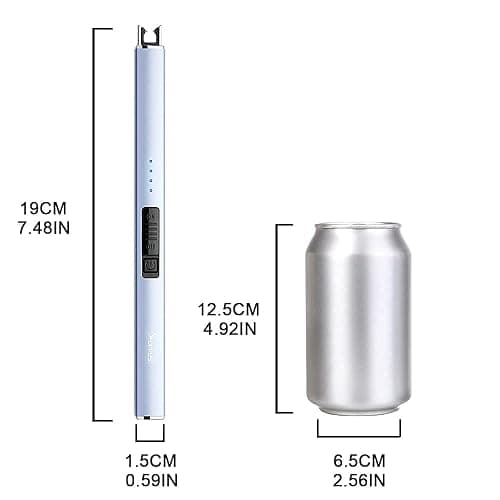 SUPRUS Electric Lighter Arc Windproof Flameless USB Rechargeable Lighter with Safety Lock for Candle BBQ Camping (Blue) thumbnail 2