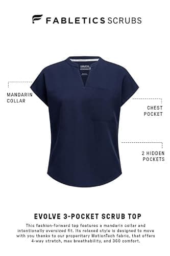 Fabletics Women's Evolve 3-Pocket Scrub Top with an Oversized Fit - MotionTech, 4-Way Stretch, Wrinkle-Resist, Anti-Shrink thumbnail 7