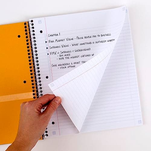 Five Star Spiral Notebook, 5-Subject, College Ruled Paper, 11 inches x 8-1/2 inches, 200 Sheets, White (72460) - White thumbnail 5