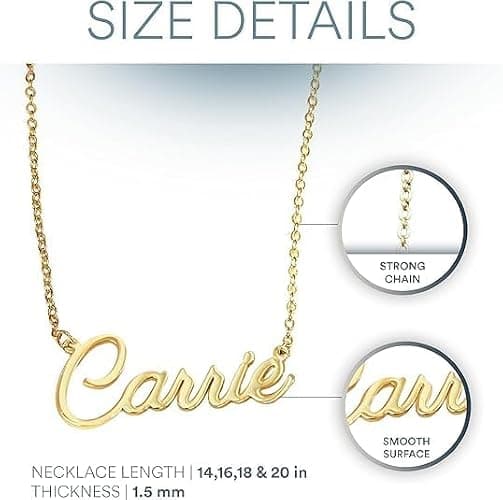 Name Necklace Personalized - Custom Name Necklace for Women in Sterling Silver or Gold-plated - Customized Nameplate Jewelry - Customizable Necklace with Name - Perfect Personalized Gift for Her thumbnail 5