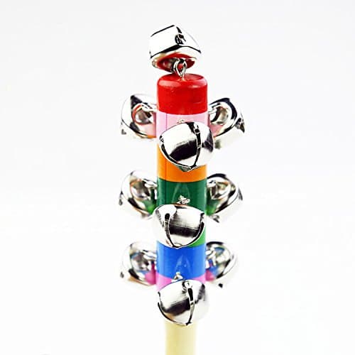 ZEAVOLA 6Pcs Wooden Jingle Hand Bells,Rainbow Handle Wooden Bells Jingle Stick Shaker Rattle Baby Kids Children Musical Toys thumbnail 5