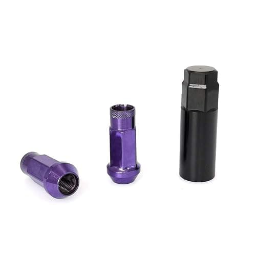 SOROPARTS Lug Nuts M12x1.5 Open End Wheel Nuts,Taper Acorn Seat, Forged Locknut Racing Nut 20 Set 2 Pieces Total 22 Pieces and 1 Nut Socket Key (Purple M12 x P1.5) thumbnail 3
