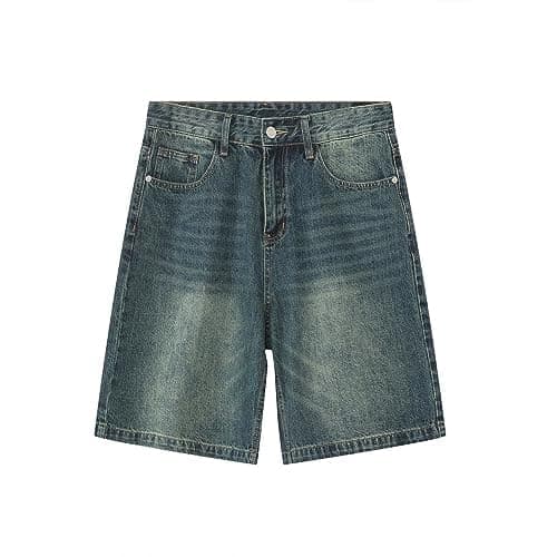 CUTEGAL Unisex Jorts Women Mid Rise Denim Shorts Wide Leg Baggy Jeans Men Casual Streetwear Y2k Pants thumbnail 4