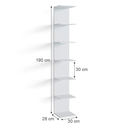 Vicco Wandregal Paolo, hängendes Regal, Weiß, 30 x 190 cm thumbnail 3