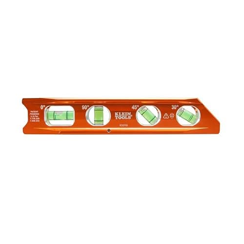 Klein Tools 935RB Torpedo Level, 8-Inch Billet Magnetic Level, 0/30/45/90 Degree Vials, V-Groove, Tapered Nose, High-Visibility Vial and Body thumbnail 15