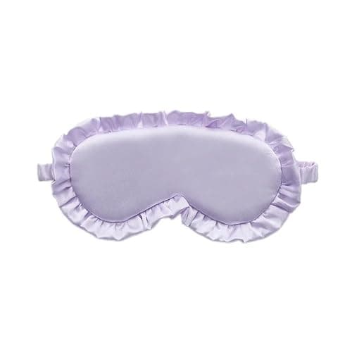 Silk Ruffle Sleep Eye Mask Soft Sleeping Eye Covers Multicolor Night Dream Blackout Eye Patches for Woman Man to Sleep Better(Light Pink) thumbnail 5