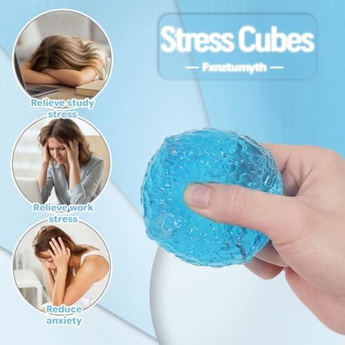 Fxnztumyth 1Pcs Frosted Honeycomb Ice Cube Squishy Toy - Durable Squeeze Toys for Stress Relief & Anxiety, Soft Sensory Fidget Toys for Boys Girls Age 3+, Portable Stress Balls for Focus (1.97“) thumbnail 3