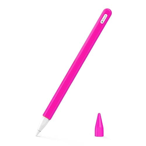 MoKo Pencil Case for Apple Pencil 2nd Generation/Apple Pencil Pro,[2 Pieces] Protective Silicone Apple Pencil 2nd Generation Pencil Holder Sleeve and Protective Nib Cover for Apple Pencil 2,Pitaya Red - Image 1