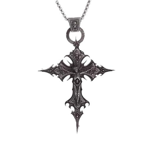 Yuoos Vintage Gothic Cross Skull Pendant Necklace for Women Punk Halloween Goth Jewelry Gift for Women - Image 1