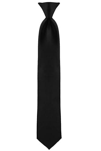 Umo Lorenzo Boys Clip on Tie Solid Neck Tie for Infants, Kids and Teens Up to 15 Years Old - Image 1