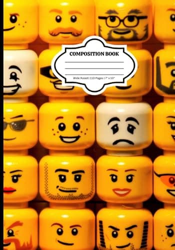 Legos Wide Ruled Composition Notebook | 7x10 inches | 110 Pages: A Cool Giant Colored Bricks Cover For School | Kids, Teens And College Students - Image 1