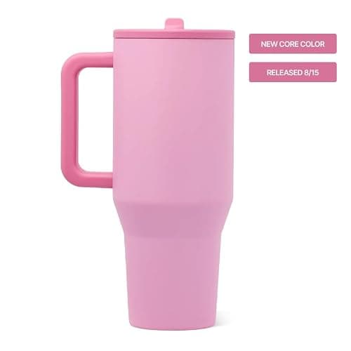 HydroJug Traveler 40oz, Insulated Tumbler with Handle & Straw, Petal | Triple wall insulated, flip straw lid, leak-resistant, stainless steel, cup holder friendly, BPA-free, dishwasher safe thumbnail 3