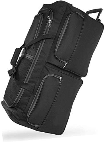 DK Luggage XL 34" Extra Large Wheeled Holdall Suitcase Sports or Travel Bag Trolley Luggage with 3 Wheel Black - Image 1