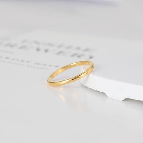 TRUMIUM 2mm 4mm 6mm 8mm Tungsten Wedding Band Ring for Men Women Silver/Rose Gold Plated/Rainbow/Gold Plated Domed High Polish Engagement Promise Rings Comfort Fit 4-15 thumbnail 3