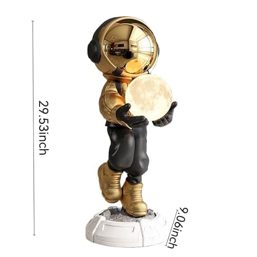JUNTHORB Astronaut Statue, Spaceman Sculpture, Home Decor Sculpture, Cool Metal mask Decoration, Large Spaceman Figurine Decoration thumbnail 2