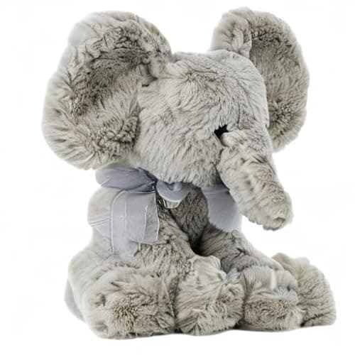 11" Plush Super Soft Elephant Teddy Bear Cuddling Baby Gift Toy with Ribbon (Grey Elephant) thumbnail 10