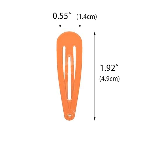 40 Counts Orange Color Metal Snap Hair Clips 2 Inch Barrettes for Women Accessories thumbnail 2
