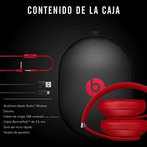 Beats Studio3 Wireless Noise Cancelling Over-Ear Headphones - Apple W1 Headphone Chip, Class 1 Bluetooth, 22 Hours of Listening Time, Built-in Microphone - Red thumbnail 7