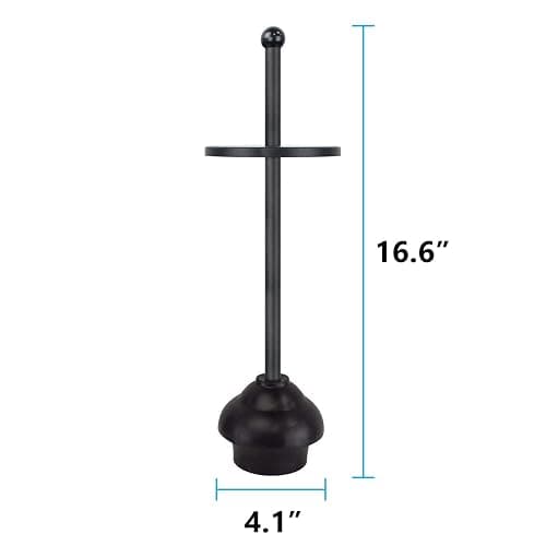 Blue Donuts Toilet Plunger with Holder for Bathroom, Multi Drain Suitable Also for Bathtubs, Quick Dry, Black thumbnail 5