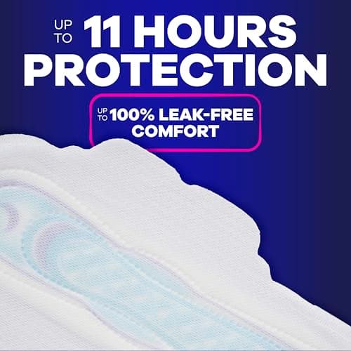 Always Ultra Thin Feminine Pads with Wings for Women, Size 4, Overnight Absorbency, Unscented, Up to 100% Leak-Free Comfort, 96 Count thumbnail 4