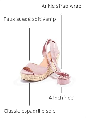 SERAIH Womens Lace up Espadrilles Platform Wedges Sandals Heels Tie Ankle Strap Summer Dress Shoes thumbnail 3