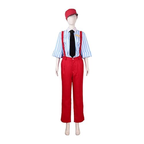 VSAEJO Kasane Costume Kasane Outfit Uniform Red Overalls Hat thumbnail 2