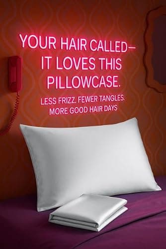 BLISSFORD Satin Pillowcase with Zipper, Like Silk Pillow Cases - White | Silky Soft & Cool, Gentle on Hair & Skin, Vegan, Machine Washable, 2 Pack, Standard Size 20 x 26 in thumbnail 2