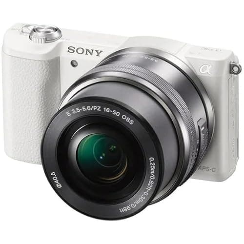 Sony Alpha a5100 Mirrorless Camera with 16-50mm Power Zoom Lens | 24.3MP APS-C Sensor, Fast Hybrid Autofocus (White) + 64GB Card + Card Reader + Case + Flex Tripod + Hand Strap + Memory Wallet + More thumbnail 2