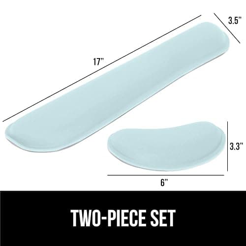GORILLA GRIP Silky Gel Memory Foam Wrist Rest for Computer Keyboard, Mouse, Ergonomic Design for Typing Pain Relief, Desk Pads Support Hand, Arm, Mousepad Rests, Stain Resistant, 2 Piece Pad Sky Blue thumbnail 2