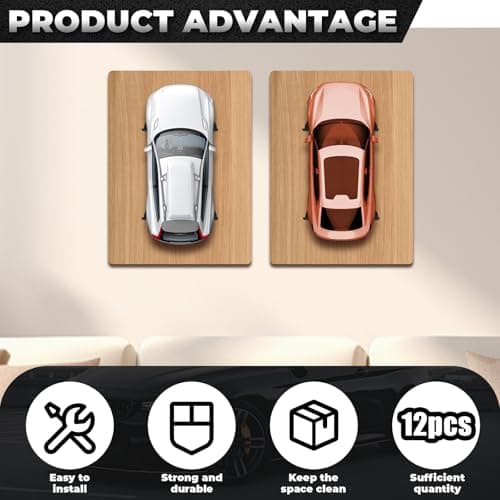12/20 Pcs Car Display Wall Mount Compatible with Speed Champion Series Models Firm Display Cars Hanging Cars Display Rack （12） thumbnail 4