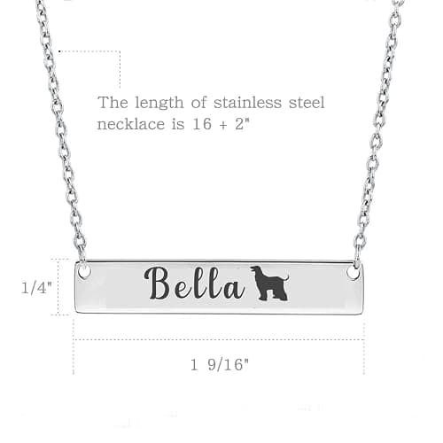 Personalized Necklace, Gift, Custom Engraved Dog Bar Necklace, Memorial Keepsake for Dog Mom, Dog Lover Gift, Pet Name Necklace thumbnail 3