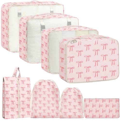 8 Set Packing Cubes for Travel Suitcase Organizer Bags Luggage Packing Cubes Set Travel Essentials Accessories Gifts for Women - Image 1