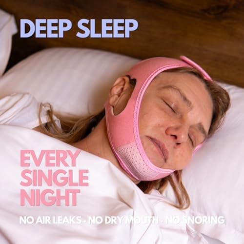 Pidoti Chin Strap CPAP Users, Comfortable CPAP Chin Strap Jaw Support to Keep Mouth Closed Positioning Nasal Breathing for Men and Women Who Breathe Through The Mouth During Sleep (Pink, S-M) thumbnail 8