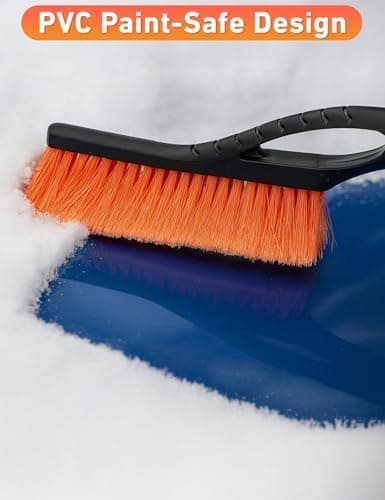 EcoNour 27" Aluminum Ice Scrapers for Car Windshield | Car Snow Scraper Window and Snow Brush with Ergonomic Foam Grip Winter Accessories (Orange) thumbnail 7