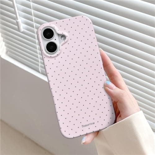 Sloveic for iPhone 17 Case with Cute Fashion Polka Dot Aesthetics Design Simple Case for Soft TPU Slim Protection Cover for Women Girls-Pink thumbnail 2