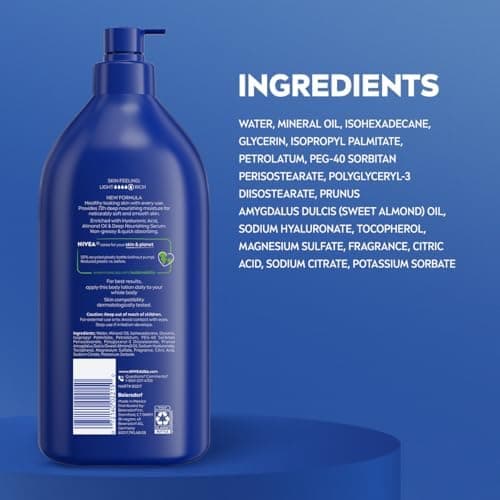 NIVEA Essentially Enriched Body Lotion Very Dry Skin, Almond Oil 33.8 Fl Oz | Value Size, Quick-Absorbing 72-Hour Moisture Cream for Dry Skin with Hyaluronic Acid, Dermatologically Tested thumbnail 10