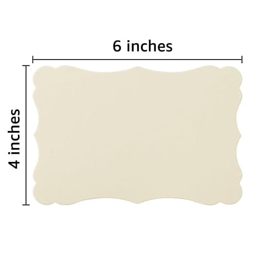50 Pack Blank Kraft Cards Cardstock Thick Paper Brown Greeting Cards for DIY Gift Card Menus, Baby Shower and Wedding Invitations (Cream, 4x6IN) thumbnail 3