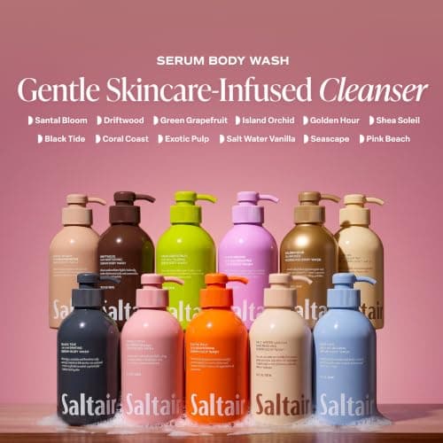 Saltair Body Wash 2-Pack – Moisturizing Body Wash with Niacinamide and Tropical Fruit Extracts – Scented Shower Gel for Women and Men – Coral Coast Scent, 2x 17oz – Vegan, Cruelty-Free, Paraben-Free thumbnail 4