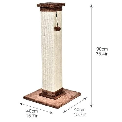 Amazon Basics Cat Scratcher - Indoor Classic Single Cat & Kittens Scratching Post with Sisal Rope, Jute Fiber, Large (35.4"H) - Brown thumbnail 5