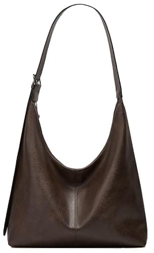 Slouchy Tote Bags for Women Retro Vegan Leather Shoulder Crossbody Bag Faux Leather Handbag Purse Satchel Soft Leather Bag - Image 1