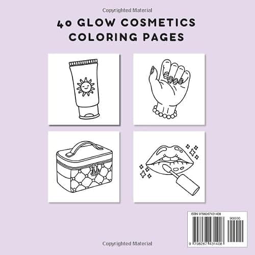 Glow Cosmetics: Beauty And Makeup Coloring Book For Girls, Teens And Adults With Bold, Easy Pages thumbnail 2