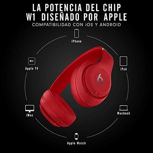 Beats Studio3 Wireless Noise Cancelling Over-Ear Headphones - Apple W1 Headphone Chip, Class 1 Bluetooth, 22 Hours of Listening Time, Built-in Microphone - Red thumbnail 5