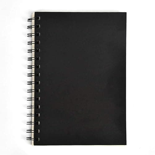 4 Pack A5 Sketchbook, Spiral Cover Blank Page Sketch Book Sketch Pad, Kraft Cover Sketch Drawing Pad Art Book, 50 Sheets Blank Paper Sketch Book for memos, Painting and Graffiti(Black) thumbnail 8