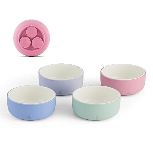 Elk and Friends Kids Porcelain Bowls with Silicone Sleeve | Kids/Toddler/Baby Feeding | Microwave & Dishwasher Safe | Non Slip | Cereal/Soup/Snack Dishes & Dinnerware - Image 1