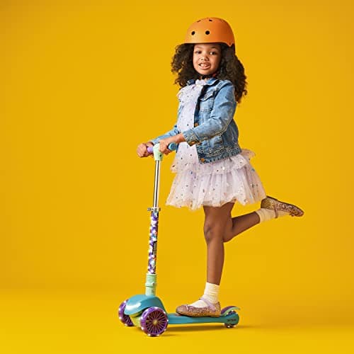 Jetson Disney's The Little Mermaid Three-Wheel Kids' Kick Scooter | Includes LED Lights on Stem & Light-Up Wheels |Height-Adjustable Handlebar Lean-to-Steer |Easy-Folding Mechanism Ages 3+, Purple thumbnail 9