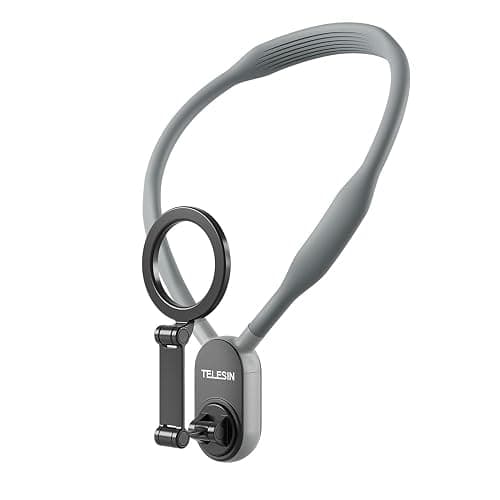 TELESIN Magnetic Neck Mount for Phones, Neck Cell Phone Holder POV/Vlog Selfie Mount Hand Free Phone Neck Holder Chest Stand Strap Video Recording for iPhone 17 16 15 14 13 12 Seires Android Phones - Image 1