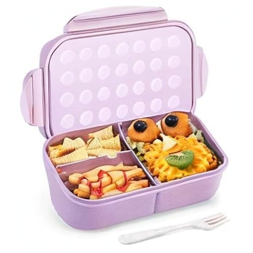 MISS BIG Lunch Box Kids, Leak Proof Lunch Containers, Mom’s Choice No BPAs and No Chemical Dyes Bento Box for Kids,Microwave and Dishwasher Safe Lunch Box (Purple M) thumbnail 10