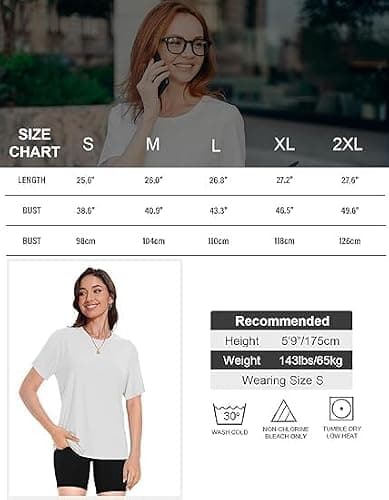 Kinglaman 4 Pack Women Basic T Shirts Tees Workout Short Sleeve Casual Tops | Loose fit, Crew neck, Athletic gym tops, Soft fabric for daily workout wear thumbnail 6